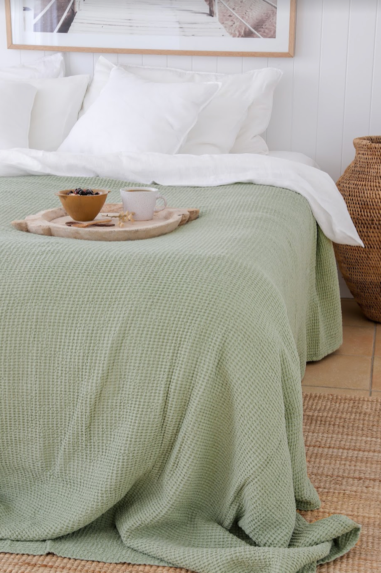 Pistachio waffle blanket