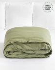 Sage linen-cotton duvet cover