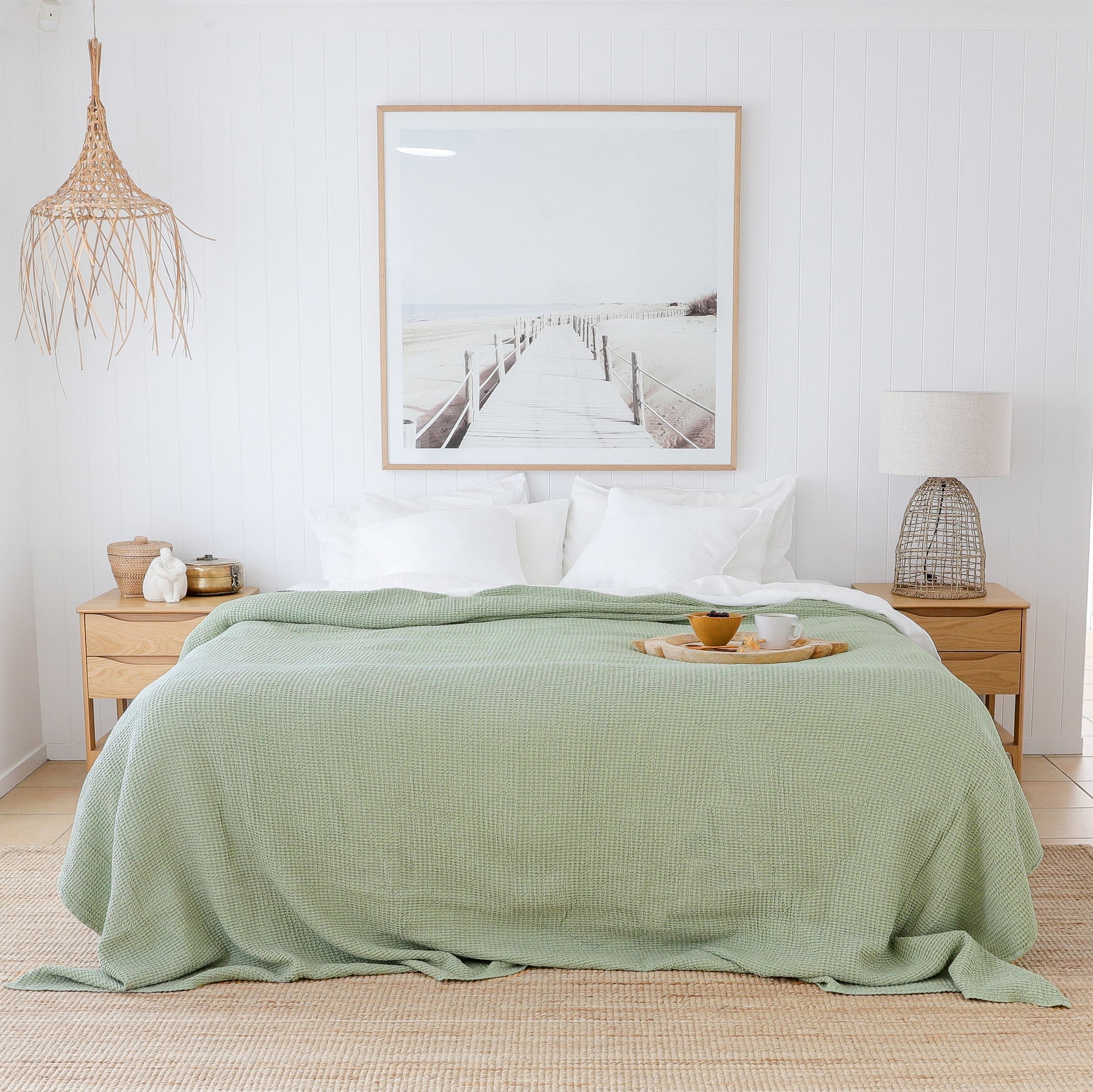 Pistachio waffle blanket