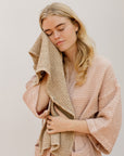 Beige waffle towel set (3 pcs)