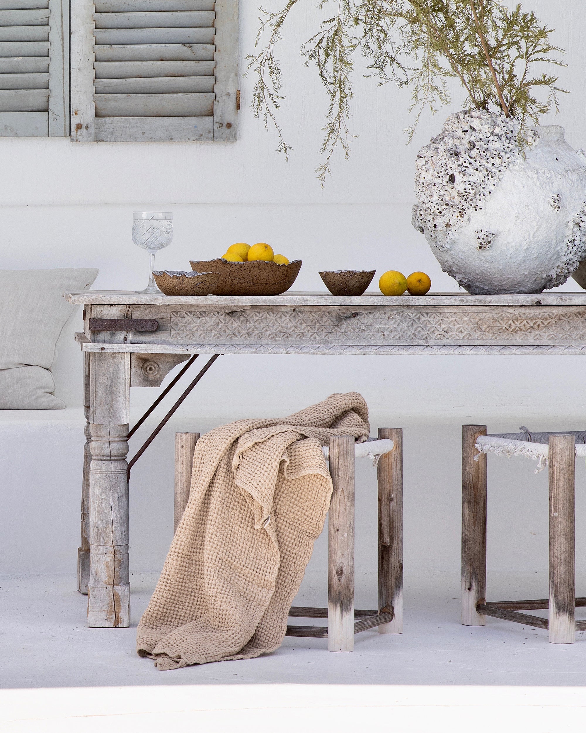 Beige waffle towel set (3 pcs)