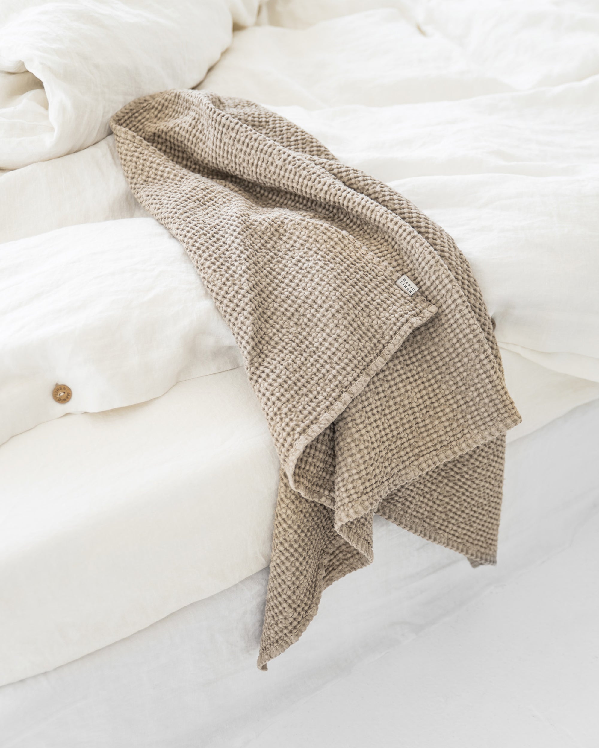 Beige waffle towel set (3 pcs)