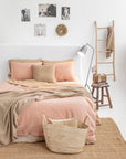 Beige waffle throw