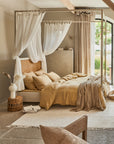 Beige waffle throw