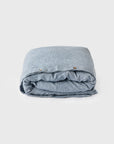 Blue melange linen duvet cover