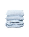 Blue melange linen duvet cover set (3 pcs)