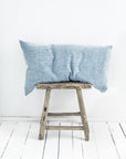 Blue melange linen pillowcase