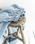 Blue melange linen sheet set (4 pcs)