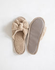 Bow tie Waffle Linen Slippers
