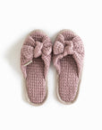 Bow tie Waffle Linen Slippers