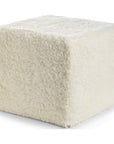 Short Wool Curly Sheepskin Pouf