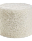 Short Wool Curly Sheepskin Pouf