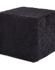 Short Wool Curly Sheepskin Pouf