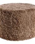 Short Wool Curly Sheepskin Pouf