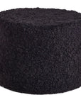 Short Wool Curly Sheepskin Pouf