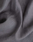 Charcoal gray linen fitted sheet