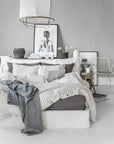 Charcoal gray linen fitted sheet
