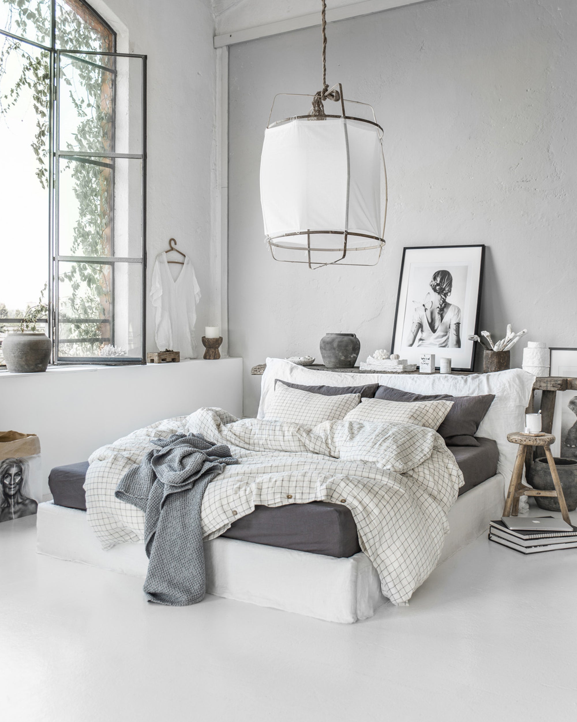 Charcoal gray linen sheet set (4 pcs)