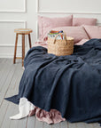 Dark gray waffle blanket