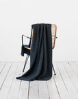 Dark gray waffle throw