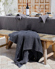 Dark gray waffle throw