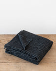 Dark gray waffle throw