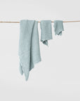 Dusty blue waffle towel set (3 pcs)