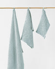 Dusty blue waffle towel set (3 pcs)