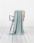 Dusty blue waffle throw