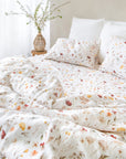 Meadow print linen duvet cover