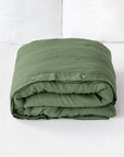 Forest green linen duvet cover