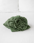 Forest green linen fitted sheet