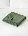 Forest green linen flat sheet