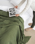 Forest green waffle blanket