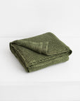 Forest green waffle throw
