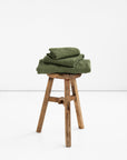 Forest green green waffle towel set (3 pcs)