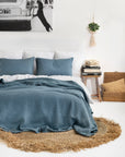 Gray blue waffle blanket