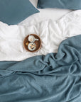 Gray blue waffle blanket