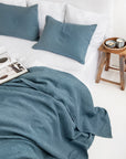 Gray blue waffle blanket