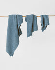 Gray blue waffle towel set (3 pcs)