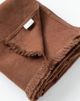 Heavyweight linen throw blanket in Chocolate brown