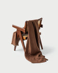Heavyweight linen throw blanket in Chocolate brown