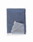 Heavyweight linen throw blanket in Denim