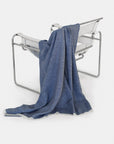 Heavyweight linen throw blanket in Denim