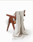 Heavyweight linen throw blanket in Natural melange