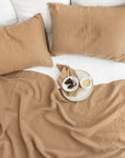 Latte linen flat sheet