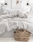 Light gray linen duvet cover set (3 pcs)