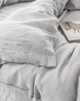Light gray linen duvet cover set (3 pcs)