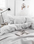 Light gray linen duvet cover set (3 pcs)