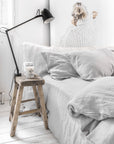 Light gray linen duvet cover set (3 pcs)